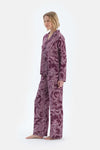 Mürdüm Şal Desenli Dokuma Pantolon Pijama Altı
