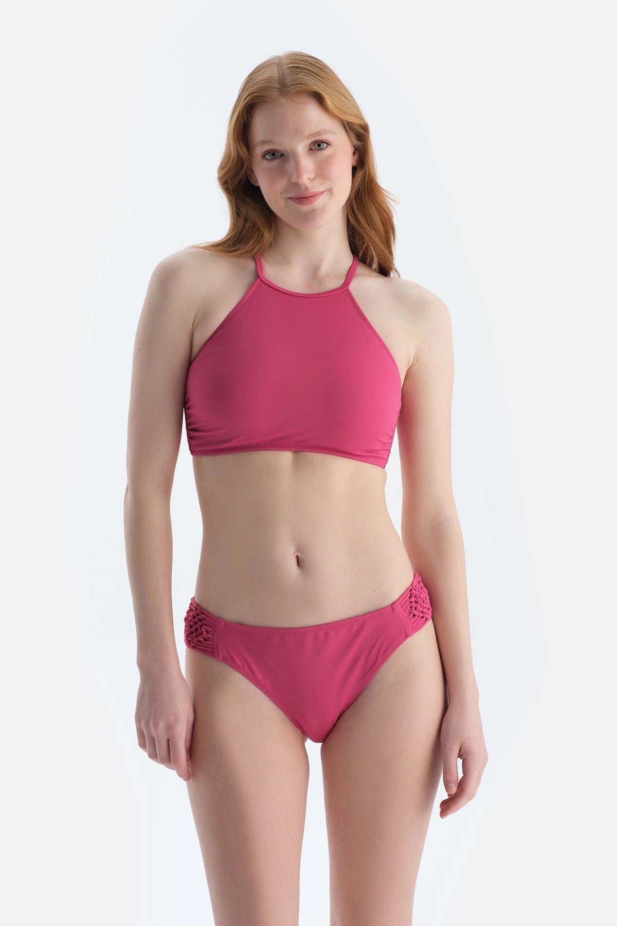Fuşya Normal Bel Bikini Alt