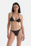 Siyah Spagetti Bikini Alt