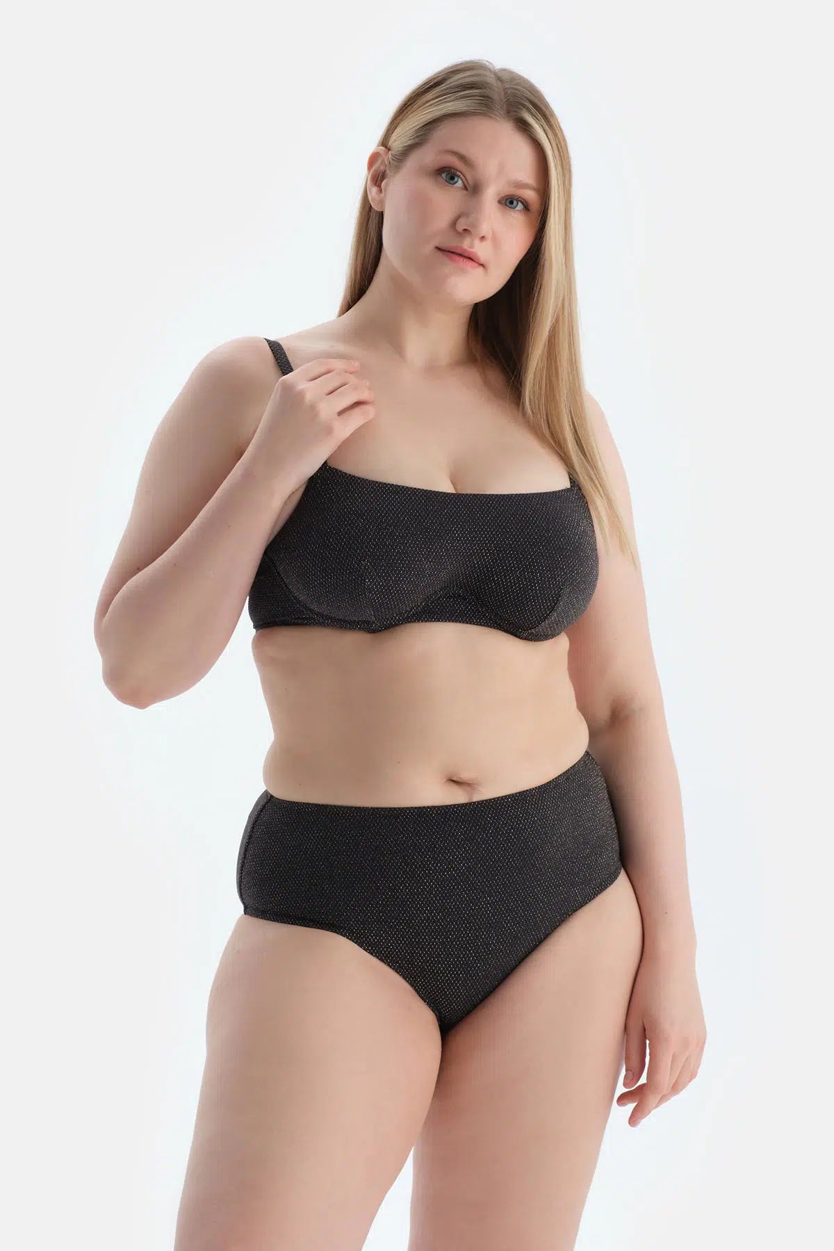 Siyah Yüksek Bel Bikini alt