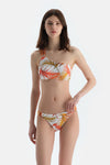 Multicolor Tek Omuz Bikini Üst