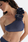 Mürdüm Tek Omuz Bikini Üst
