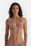 Kahverengi Üçgen Küçük Bikini Üst