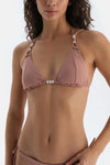 Kahverengi Üçgen Küçük Bikini Üst