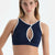 Lacivert Halter Yaka Bikini Üst