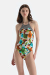 Multicolor Halter Yaka Mayo