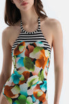 Multicolor Halter Yaka Mayo