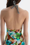 Multicolor Halter Yaka Mayo