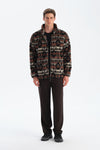 ERKEK ETNİK DESEN BASKILI POLAR SWEATSHIRT