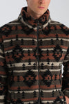 ERKEK ETNİK DESEN BASKILI POLAR SWEATSHIRT