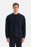 Lacivert Nervür Detaylı Uzun Kollu Sweatshirt