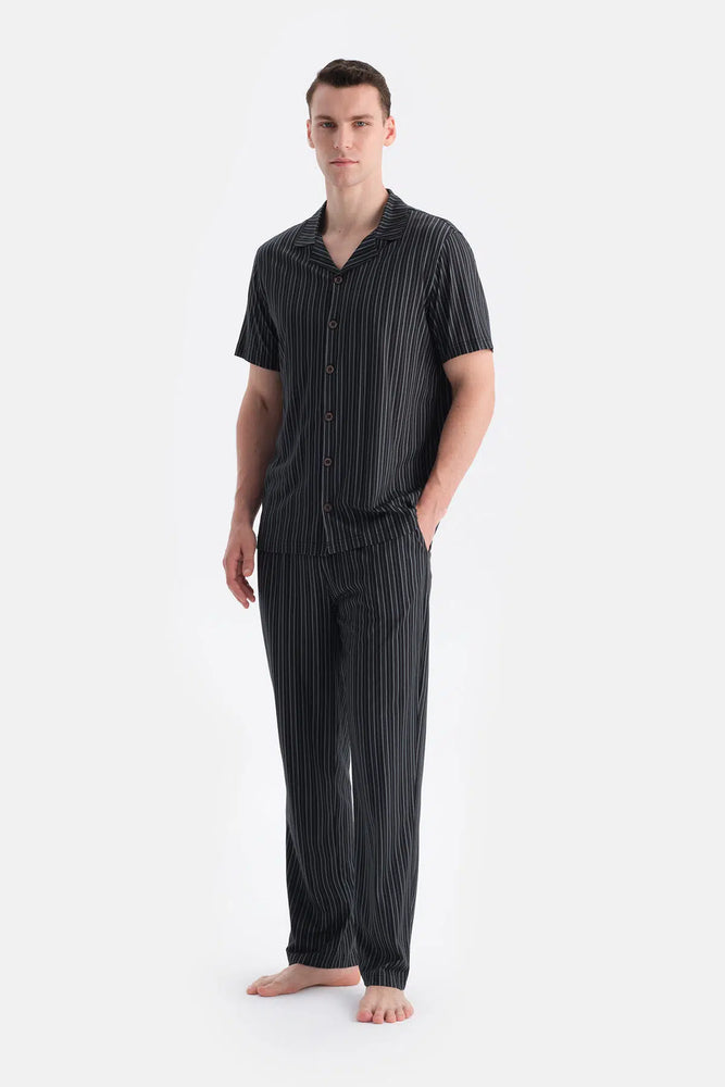 Multicolor Çizgili Gömlek Pantolon Takım