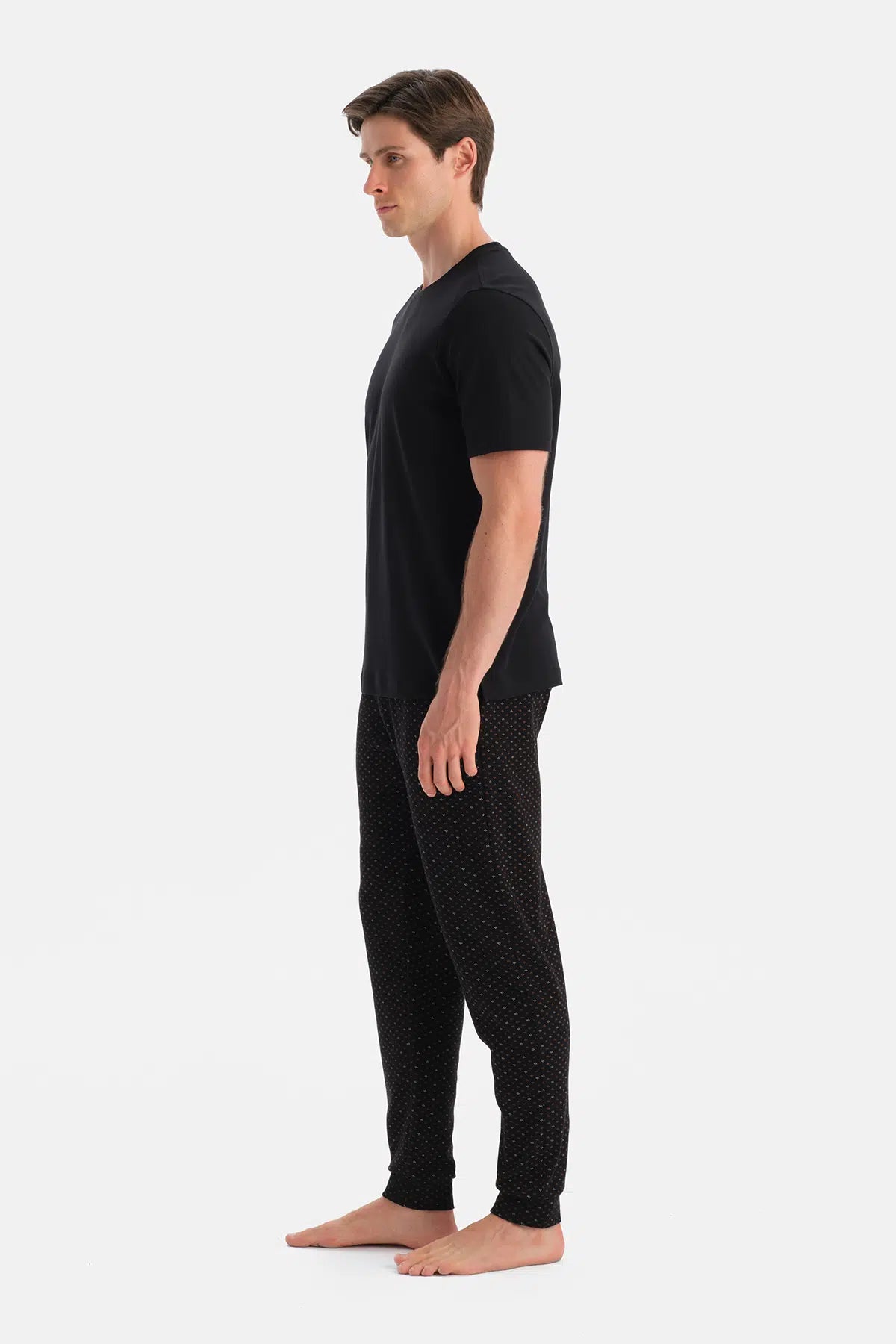 MIKROPRINT DESENLİ İNTERLOK PANTOLON