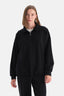 Siyah Kadın Yarım Fermuarlı Modal Sweatshirt