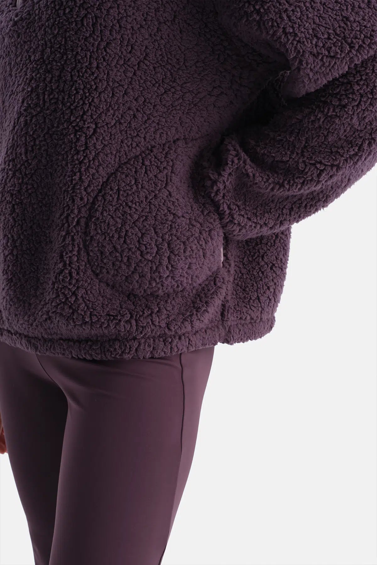 Mürdüm Kadın Yarım Fermuarlı Sweatshırt