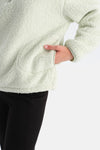 Mint Yeşili Kadın Yarım Fermuarlı Sweatshırt