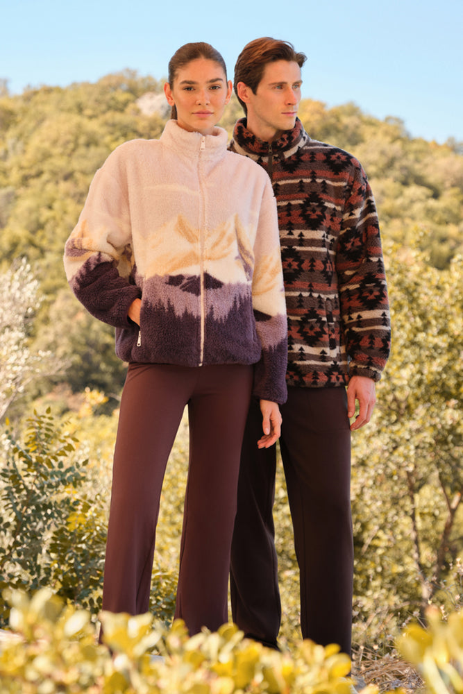 KADIN DAĞ BASKILI POLAR SWEATSHIRT