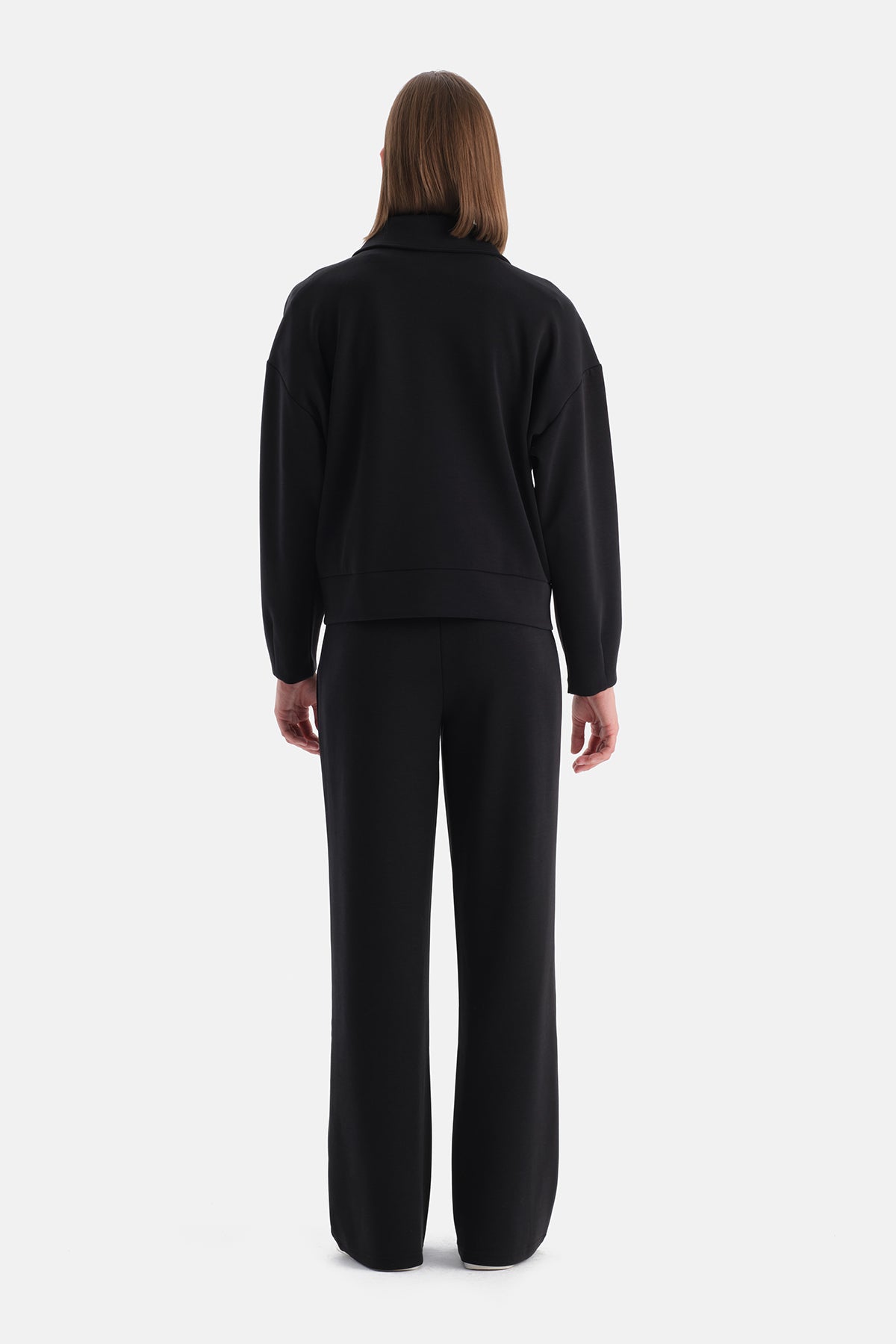 Siyah Travel İçi Şardonlu Modal Sweatshirt