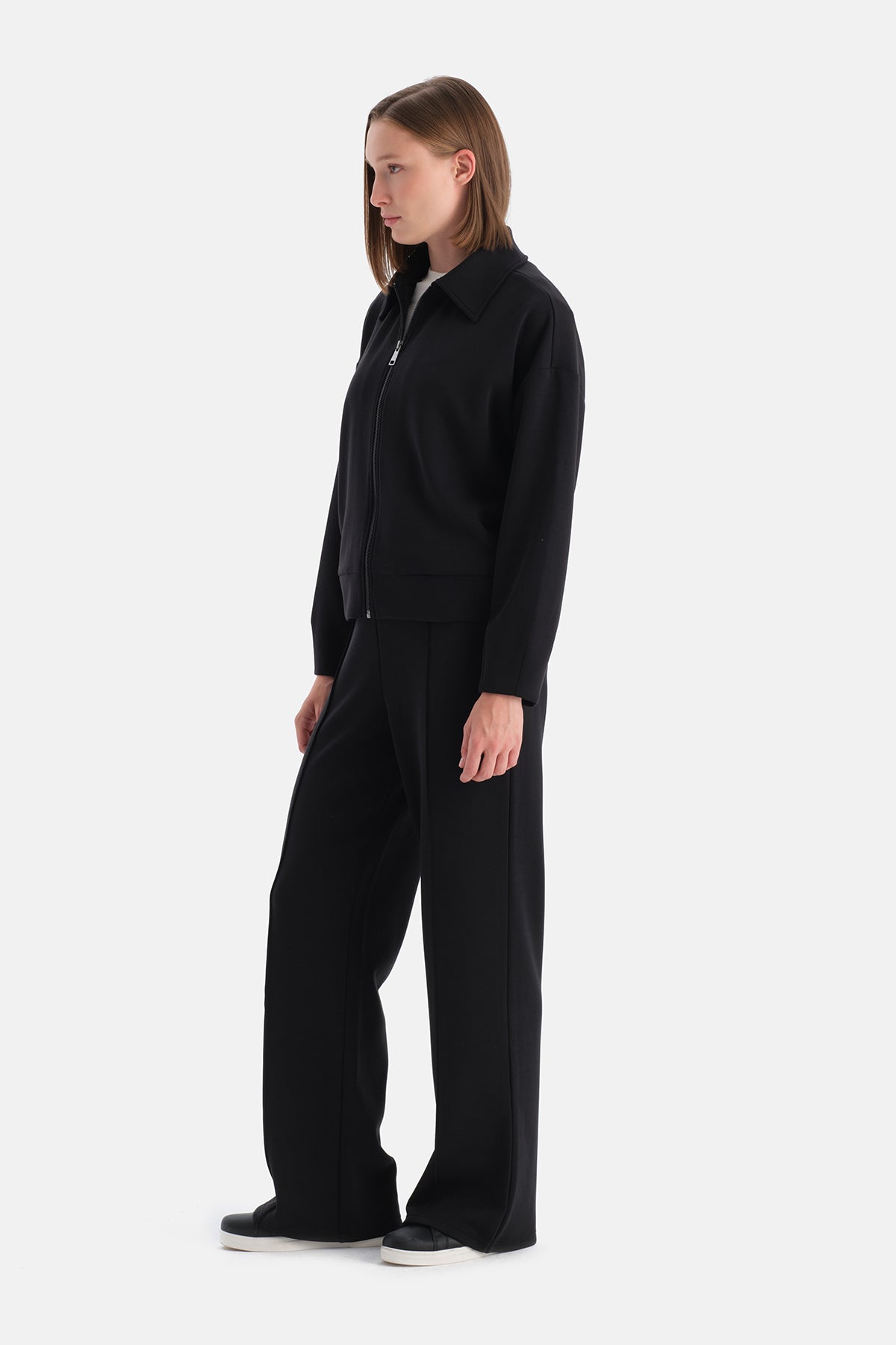 Siyah Travel İçi Şardonlu Modal Sweatshirt