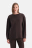 Koyu Kahve Düşük Omuz Modal Oversize Sweatshirt