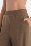Sütlü Kahve Cepli Kordonlu Bol Paça Pantolon