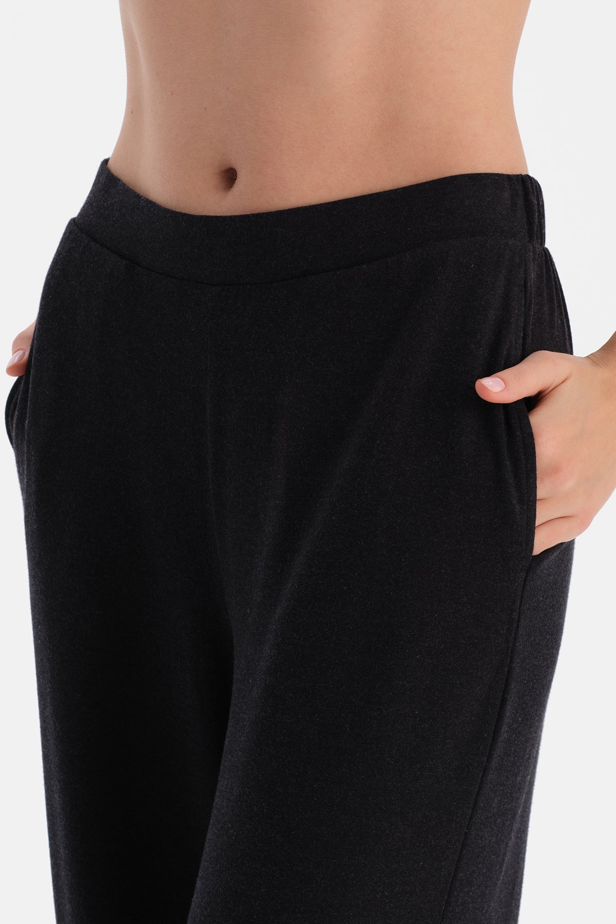 Antrasıt Bol Paça Soft Touch Pantolon