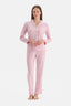 Açık Pembe Leopar Desenli Termal Pijama Takımı