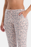 LEOPAR DESENLİ WAFFLE PİJAMA TAKIMI