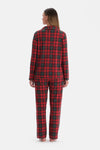 Kırmızı Ekoseli Termal Gömlek Pantolon Pijama Takımı