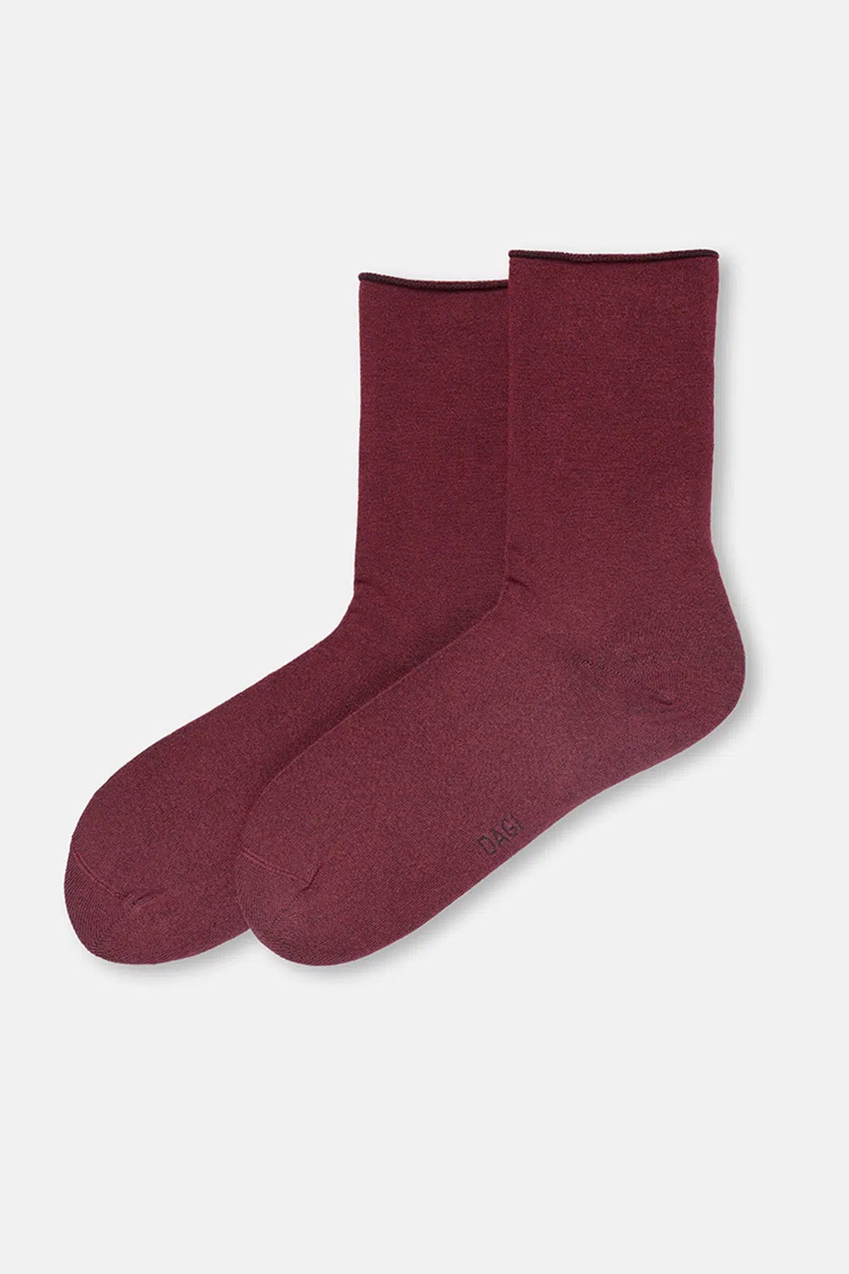 Bordo-Pudra Kadın 2'li Modal Basic Çorap