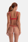 Kırmızı Dantelli G-String Külot