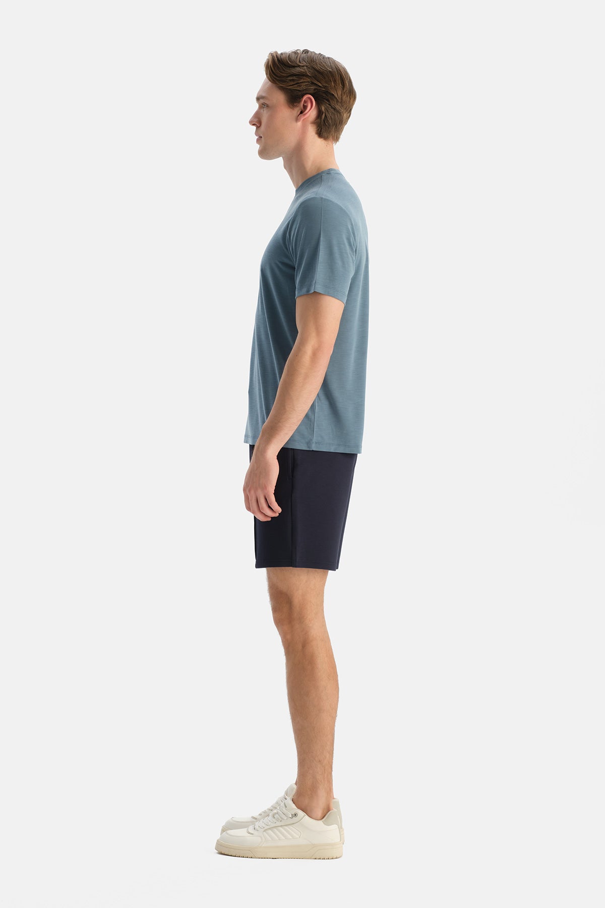 Açık Mavi Bisiklet Yaka Modal Karışımlı Suprem Tişört