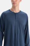 Lacivert Reglan Uzun Kollu Basıc Tişört Pantolon Pijama Takımı