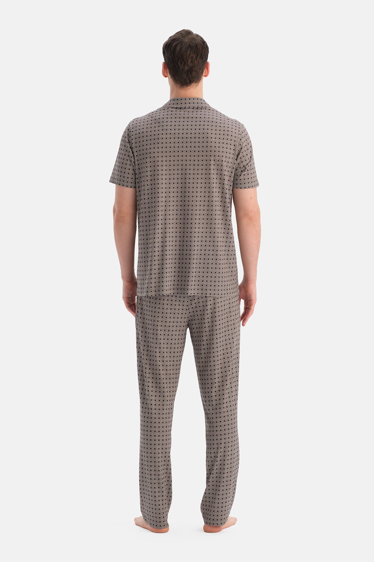 Multicolor Geometrik Desenli Gömlek Pantolon Takım