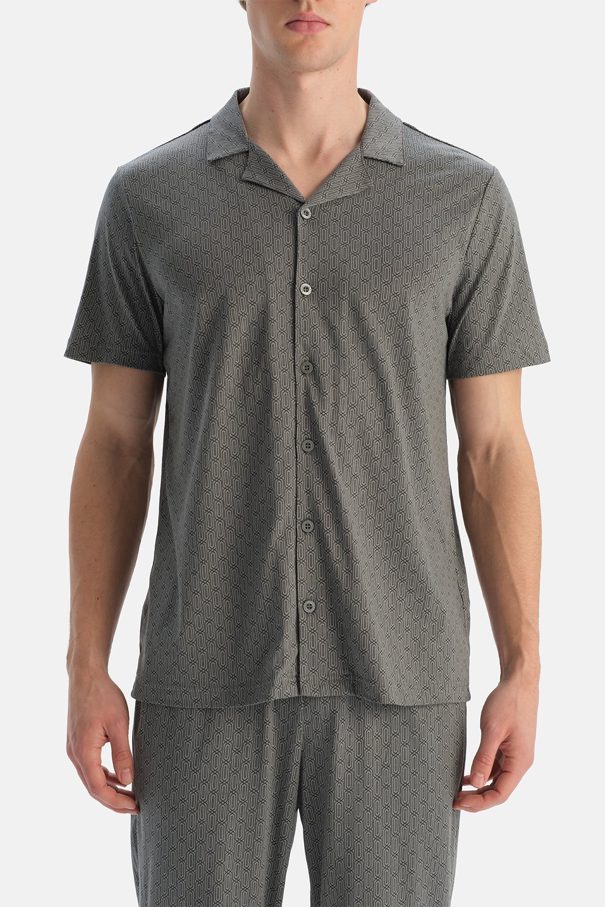 Multicolor Geometrik Desenli Gömlek Pantolon Takım