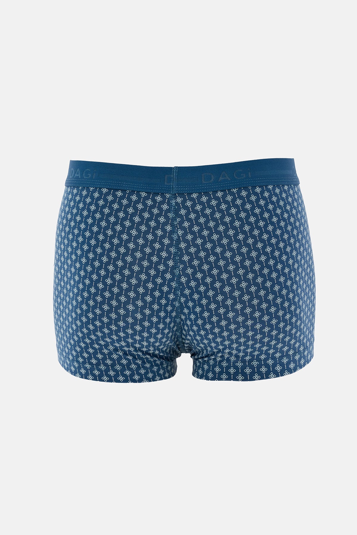 Açık Mavi-Mavi 5210 3'lü Desenli Pamuk Boxer