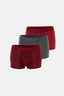 Kırmızı-Siyah 3'lu Desenli Micro Modal Boxer