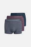 Mavi-Mor 3'lu Desenli Pamuk Boxer
