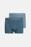 Mavi 2'li Desenli Pamuk Boxer