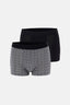 Siyah 2'li Desenli Pamuk Boxer