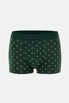 Koyu Yeşil 5210 2'li Desenli Pamuk Boxer