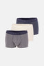 BUZ MAVİSİ-FÜME 3'lü Desenli Micro Modal Boxer