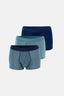 LACİVERT-SU YEŞİLİ 3'lü Desenli Micro Modal Boxer
