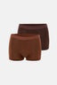 Kahverengi 2'li Desenli Pamuk Boxer