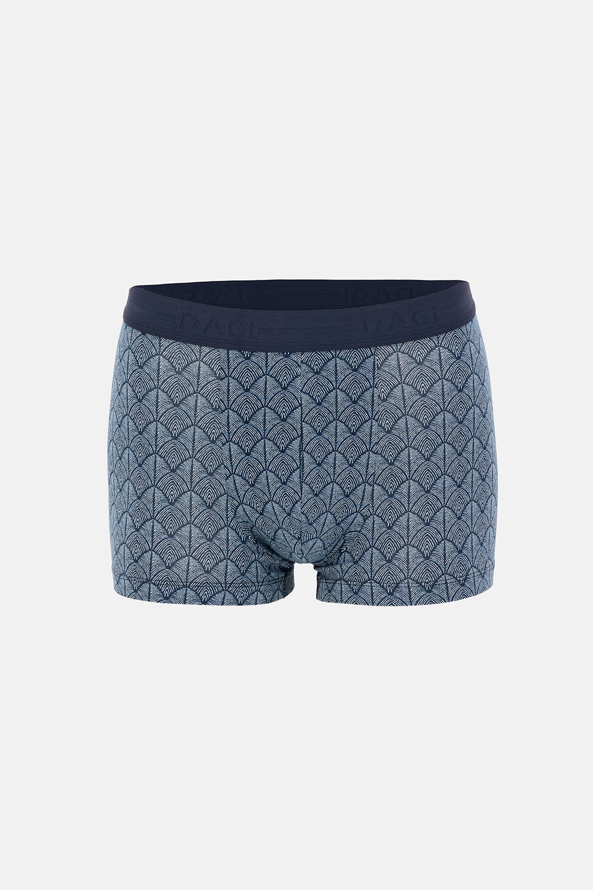 Gri-Lacivert 3'lü Desenli Pamuk Boxer