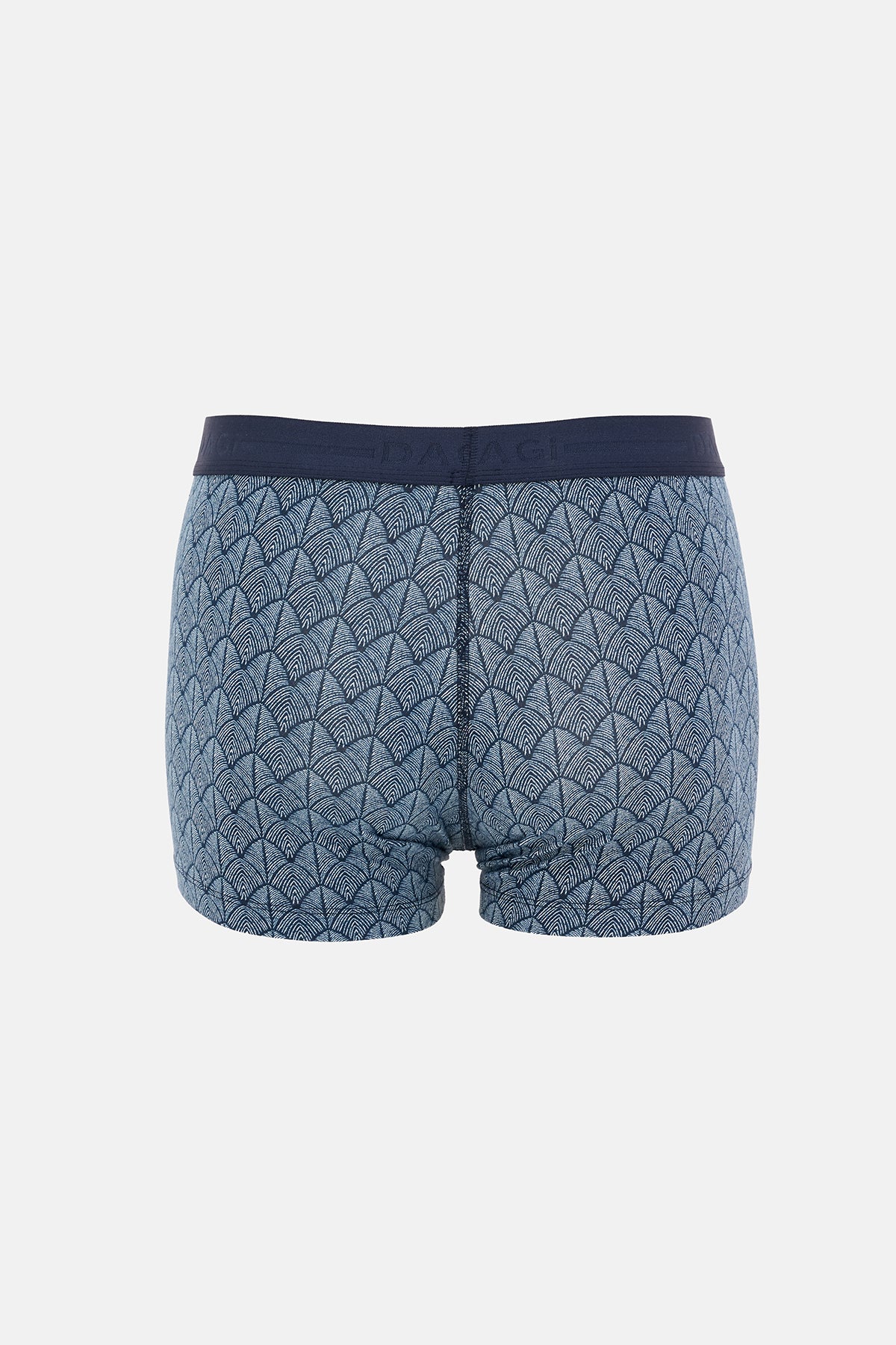 Gri-Lacivert 3'lü Desenli Pamuk Boxer