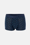 Lacivert-Mavi Desenli Micro Modal Boxer