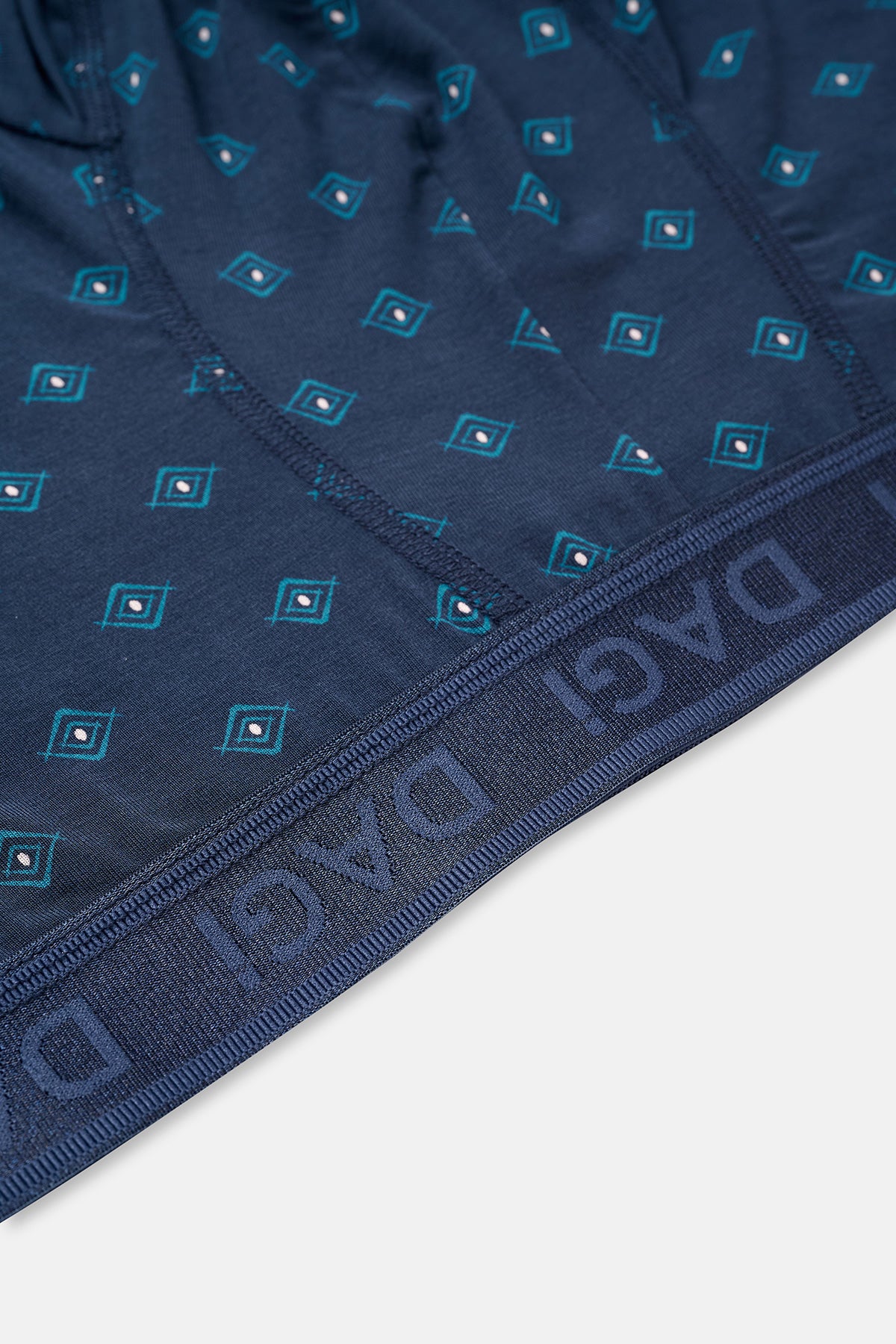 Lacivert-Mavi Desenli Micro Modal Boxer