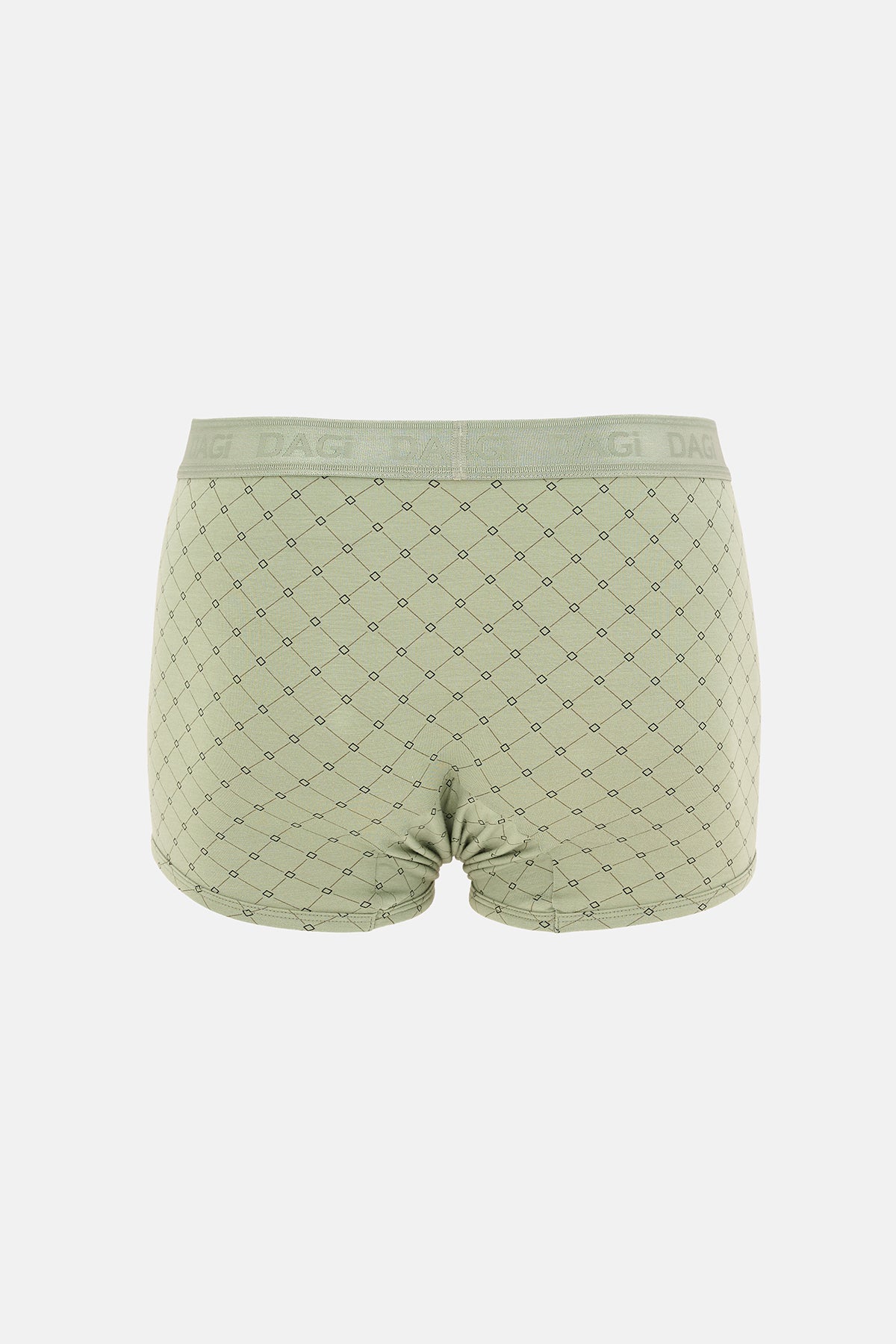Ekru-Mint 3'lü Desenli Micro Modal Boxer