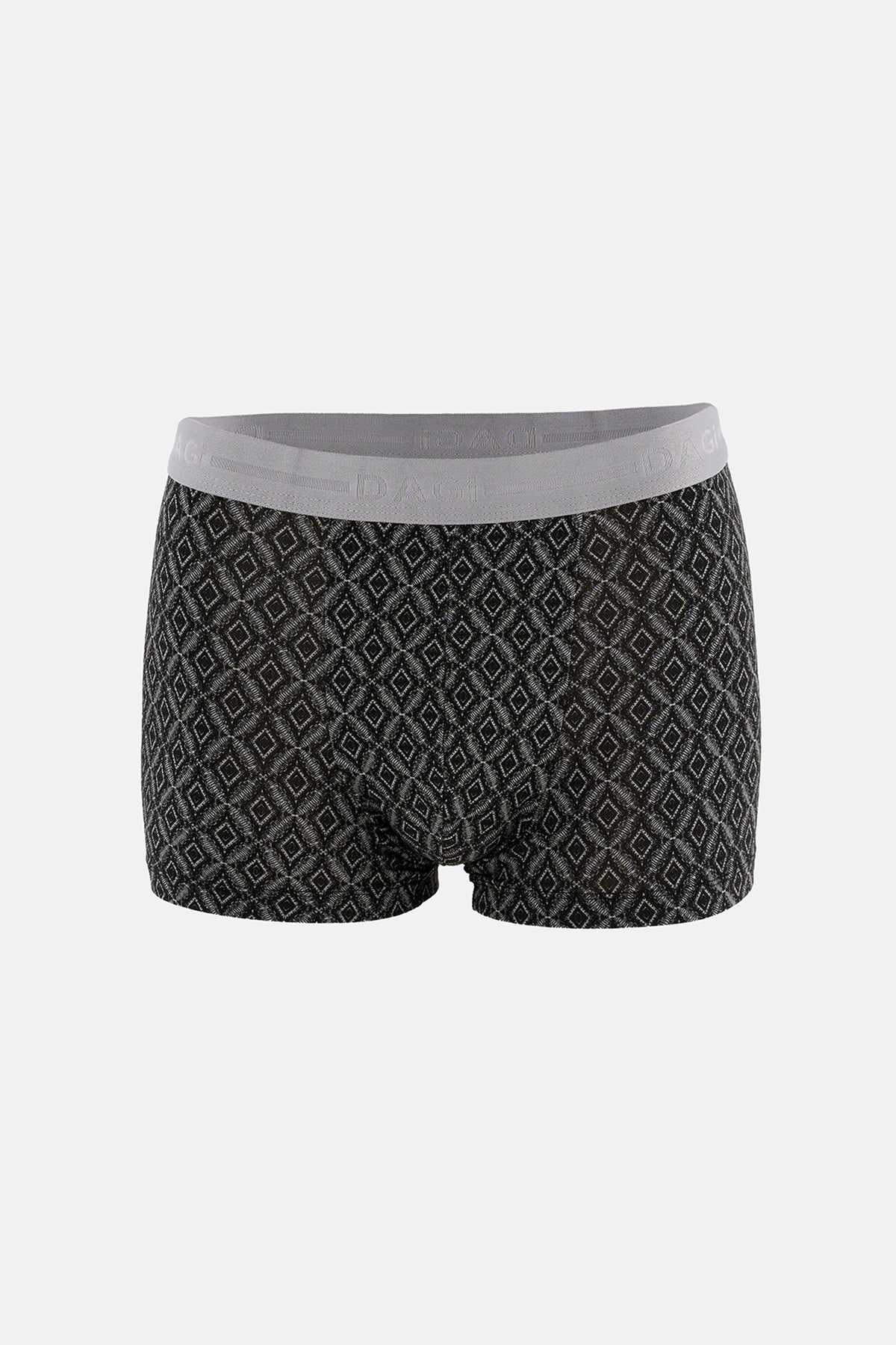 Gri-Lacivert 3'lü Desenli Pamuk Boxer